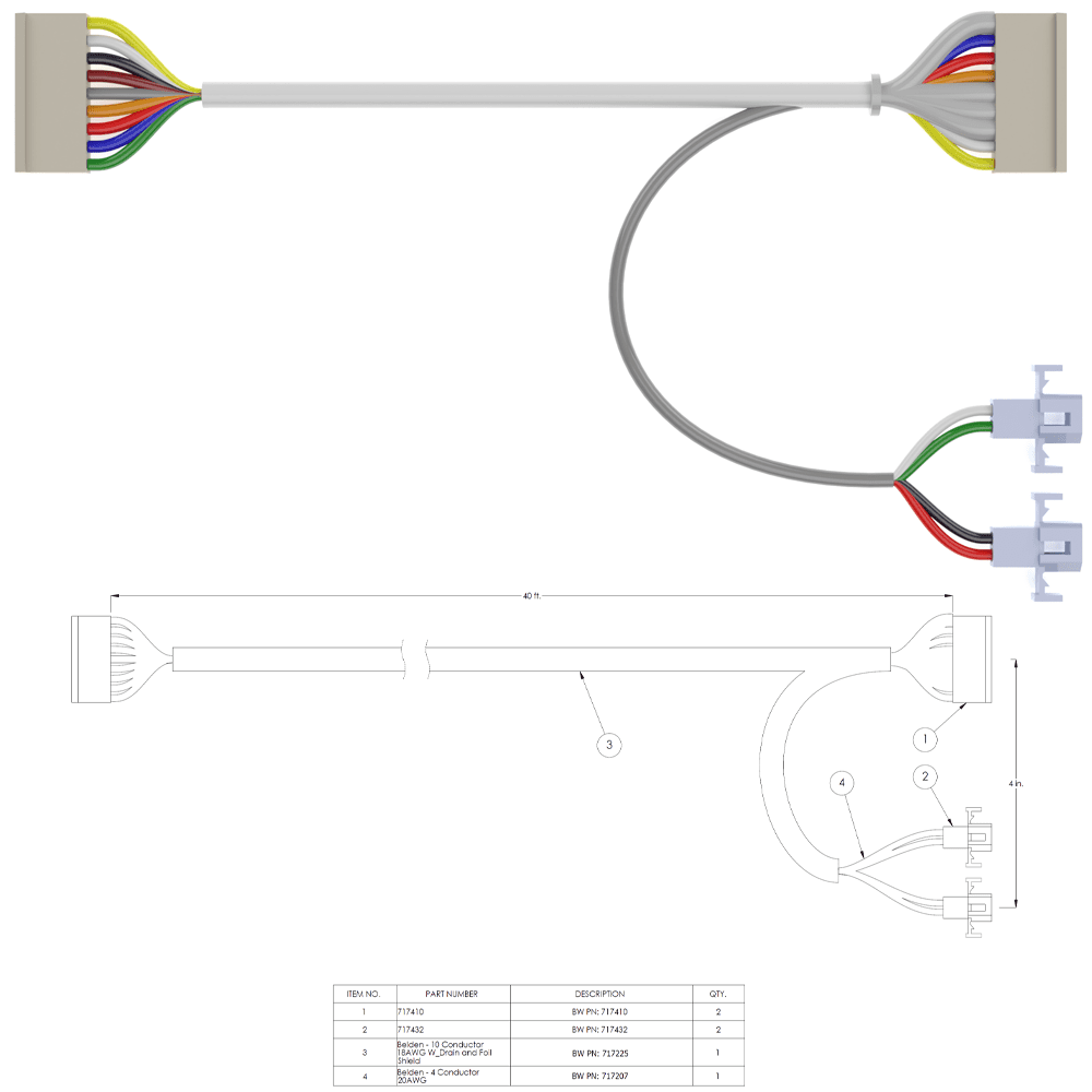 Steltronic camera cable with mercury switch connections